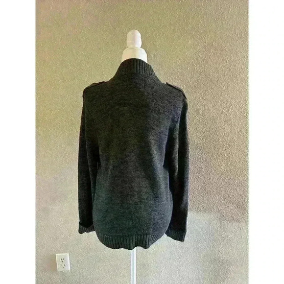 Rock&Republic Zip Up Sweater Grey Size Small Cotton Nylon Rayon Nice Sweater - Picture 4 of 9